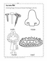 The Letter N Coloring Pictures